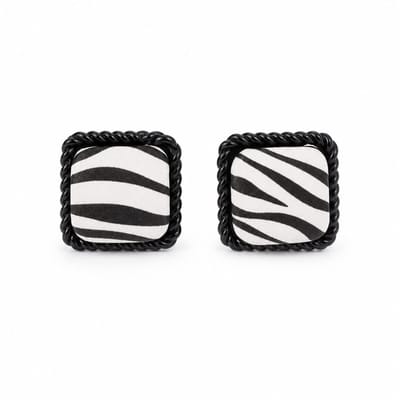 Zebra oorknoppen | zwart wit