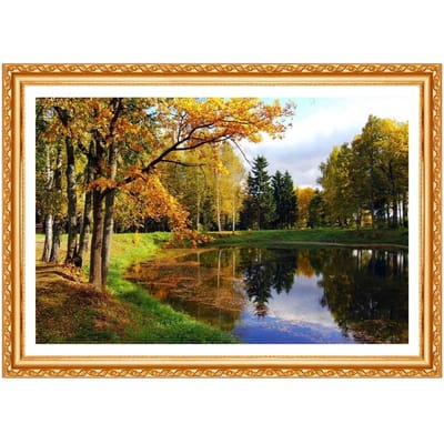 Peinture Diamant Broderie Diamant Nature 5d Bricolage Peinture Diamant Forage Rond Complet 20X30CM beige