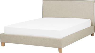 SENNEZ - Tweepersoonsbed - Beige - 160 x 200 cm - Polyester