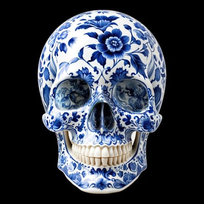 ROYAL BLUE SKULL: plexiglas 60x80cm