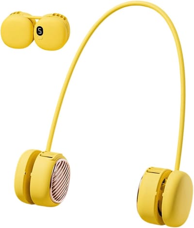 Nekventilatoren | 5 Stille Snelheden Flexibele Draagbare Ventilator Met LED Scherm | Oplaadbare Verkoelende Nekventilator, Voor Zomer Kamperen Cruise Buiten Auto