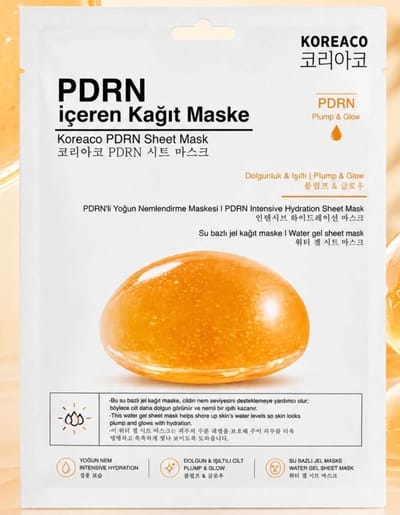 Koreaco PDRN 2 stuks Sheet Mask – Hydraterend Gezichtsmasker met PDRN, Collageen, Niacinamide & Hyaluronzuur – Plump & Glow – 1 Stuk