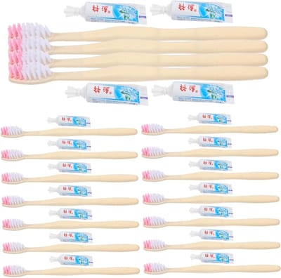Tandenborstel met Tandpasta Set - Reis Tandenborstel - Mondverzorging op Reis - Individueel Verpakt - 100 Stuks - Diverse Kleuren