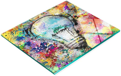Serveerplank van gehard glas met gloeilampmotief, 60x52 cm
