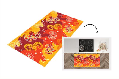 Keukenloper - Loper keuken - Ram - Zodiac - Astrologie - Design - 120x60 cm - Keukenloper vinyl