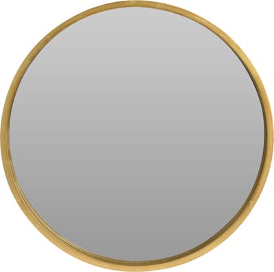 Ronde wandspiegel goud hout 50 cm - Spiegel voor in de hal, badkamer of toilet