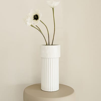 Indore Home - Vaas Mary - Bloemenvaas - Woonkamer decoratie - Vaas Wit