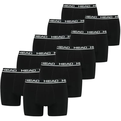 HEAD Boxershorts Basic Zwart - 10-Pack Zwarte heren boxershorts - Maat XXL