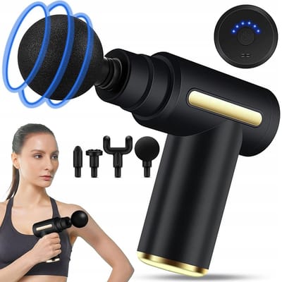 Fascia Gun - Massagepistool - 6 snelheidsinstellingen en 4 massagekoppen - Laag geluidsniveau - Perfect voor spierontspanning na het sporten - Geschikt voor nek, armen en benen
