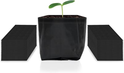 Famanu – Famanu Kwekerijzakken 1 niet-geweven stof kweekzakken - 50-pack biologisch afbreekbare plantenpotten voor het starten van zaden - bodemtransplantatie - huis tuin levering