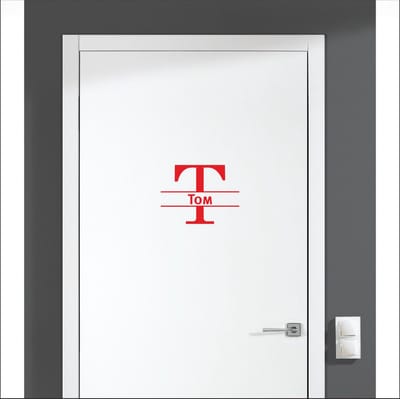 Deursticker Met Naam -  Tom - Rood