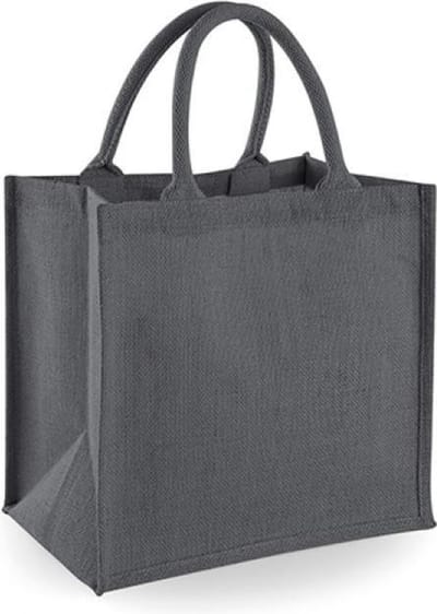 Westford Mill Jute Midi Shopper WM413 - GRAPHITE GREY/GRAPHITE GREY - 30 x 30 x 19 cm