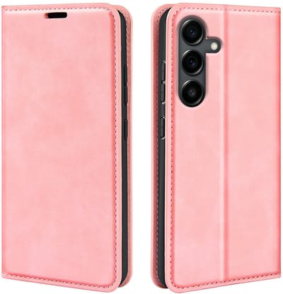 MobyDefend Hoesje - Geschikt voor Samsung Galaxy S25 FE - Luxe Wallet Bookcase (Magnetische Sluiting) - Roze