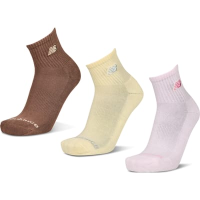 New Balance Ankle 3 Pack - Sportsokken 3-pack - Maat 43-46 (L) - Brown/Yellow/Pink / Bruin Geel Roze - Ankle - Lifestyle - Unisex Sokken voor Mannen en Vrouwen