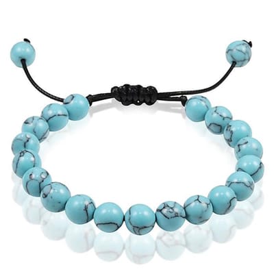 Verstelbare kralen armband Memphis Turkoois Natuursteen 8mm