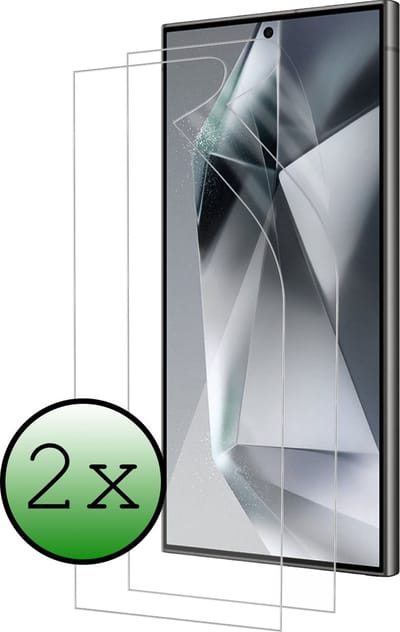 Screenprotector - 2 Stuks Folie - Geschikt voor Samsung Galaxy S24 Ultra - Ultra Clear - Bescherm Folie - Soft TPU - Screen Protector
