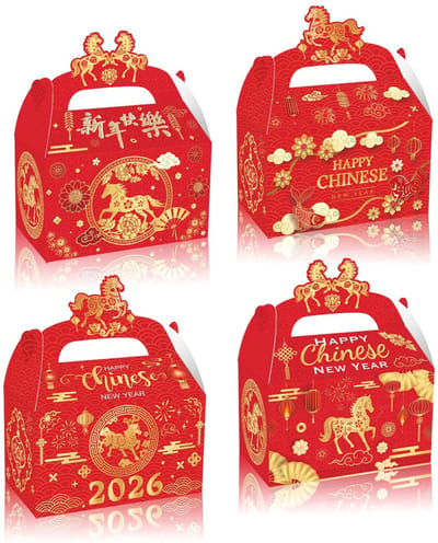 Allecto - Cadeaudozen - Chinese Nieuwjaar - Set van 12 stuks - Jaar van de Tijger - DIY kartonnen dozen - Perfect voor feest - Decoratie voor het n...