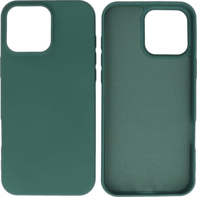 Hoesje Geschikt voor iPhone 16 Pro Max - Fashion Telefoonhoesje Backcover - Siliconen Hoesje - Donker Grone