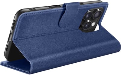 Zanae, Hoesje geschikt voor iPhone 16 Pro - Wallet Case & Magneetsluiting, Nachtblauw