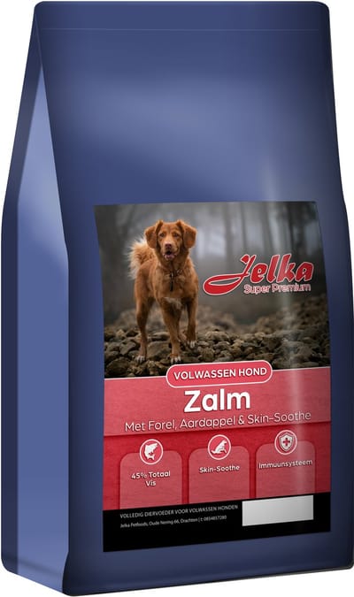 Jelka hondenvoer zalm met aardappel 12 kg volwassen hond