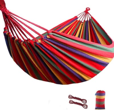 Hangmat voor 1 persoon - Luxe Hamock Katoen - Eenpersoons Hangmat Voor Buiten Binnen - Met Opbergzak - 200 x 80 cm - Kleur
