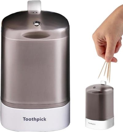 Tandenstoker Dispenser - Automatische Houder - Hygiënisch Gebruik - Pop-up Ontwerp - 11x6x6 cm - beige