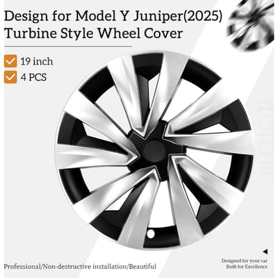 4PCS Wieldeksels voor Tesla Model Y Juniper 2025-202619 inch, turbine-stijl, volledige velgkap, auto-accessoires.