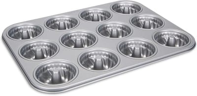 Mini Tulband Bakvorm voor 12 Cakejes - Hittebestendig Metaal