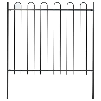 vidaXL - Tuinhek - BOXTEL - met - stalen - boog - aan - de - bovenkant - 170x150 - cm - zwart