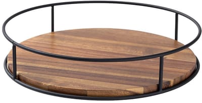 Massief Houten Draaibare Opbergbak voor Tafelblad - Keukenorganisatie 9 inch