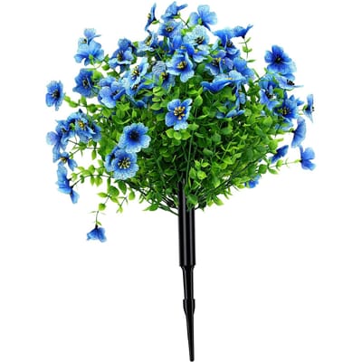 Arbre Boule Topiaire Artificiel avec Fleurs Violettes 16,9 Pouces Plantes Topiaires Faux Extérieur avec Piquet de Sol pour Jardin
