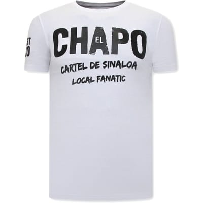 T shirt EL Chapo Heren - Cartel de Sinaloa - Wit