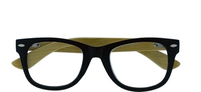 Noci Eyewear RPCY300 100% gerecyclede leesbril +1.00 - Mat zwart - Bamboe poot - Rechthoekig montuur