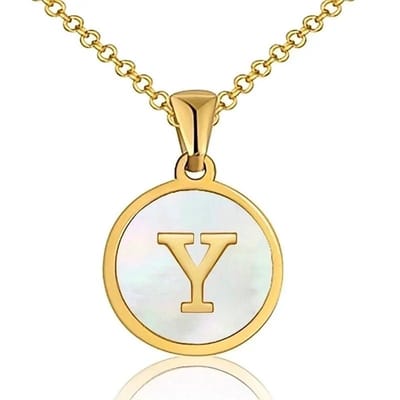 Aramat Jewels - Halsketting met initiaal Y- Goudkleurige schelp -Dames