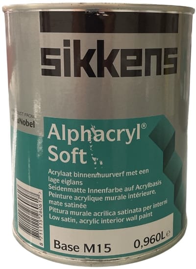 Sikkens Alphacryl Soft - Hoogwaardige licht gesatuneerde muurverf voor binnen op waterbasis - 1 L- RAL 9016 Verkeerswit