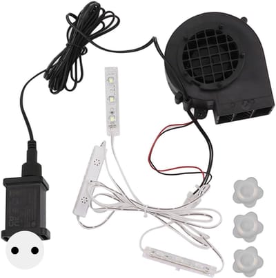 Opblaas Pomp - Luchtblazer Decoratie - Snelle Decoratie Opblazen - Geïntegreerde LED Verlichting - 2.8m Snoer - Zwart