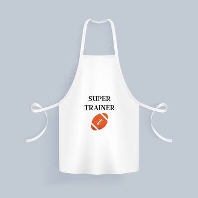 Akyol - super trainer Keukenschort - Sport - coach - rugby bal - trainer - geschenk - verjaardag - love gift - 82 bij 71 cm