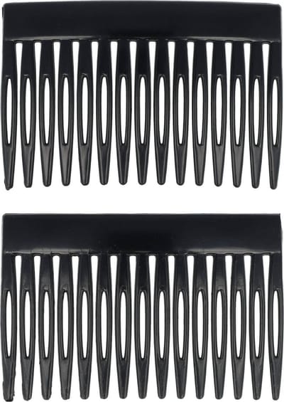 Haarsoires Haarspeld Sierkam Opsteekkammen 7cm - Basic - Grove Tand - Zwart - Set van 2 - Haarsteekkam voor Opgestoken Kapsels - Styling Tool - Haarversierkam - Haar Versiering