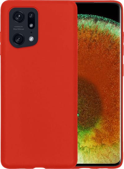 Hoesje - Geschikt voor OPPO Find X5 - Sterk & Shockproof - Hoes Cover - Siliconen Case - Telefoonhoesjes - Rood