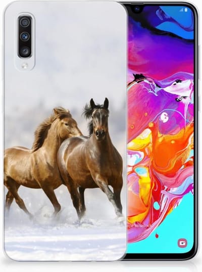 Samsung Galaxy A70 TPU Hoesje Paarden