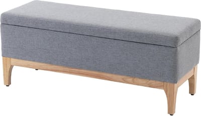 Opbergbank - Zitbank Kist - Extra Zitten - Scandinavisch Design - 110 x 39 x 45 cm - Grijs