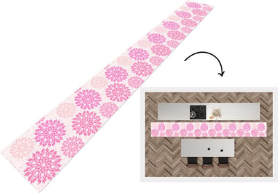 Keukenloper - Keukenmat - Christmas - Sterren - Roze - Patronen - 400x50 cm - Keuken vloerkleed