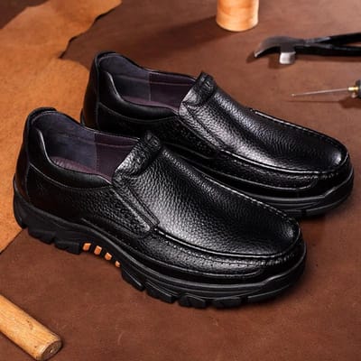 Nieuwe Heren Echt Lederen Schoenen Maat 38-46 Hoofdleer Zacht Antislip Rijschoenen Man Lente Zakelijke Kledingschoenen 43
