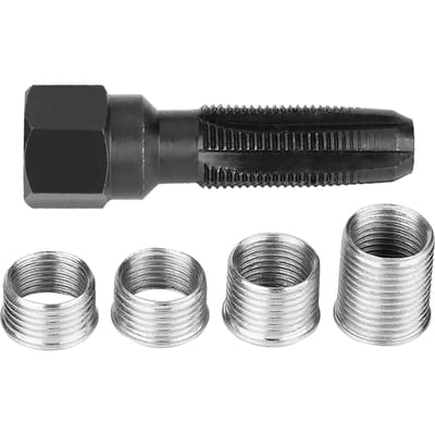 5 Stuks Koolstofstaal Bougie Draadsnijgereedschap met Inzetstukken voor 14mm Bougies Reparatie