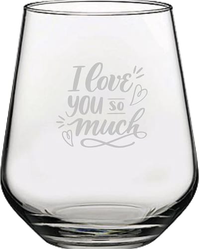 Gegraveerde Drinkglas 42,5cl I Love you so much