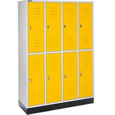 Schäfer Shop Select Kledinglocker, 4 x 2 compartimenten, met fitting, draaigrendelslot, deur geel