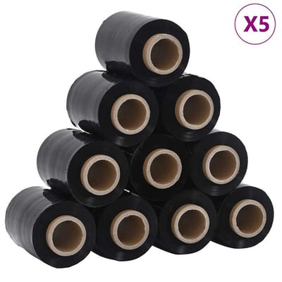 vidaXL - Stretchfolies - 50 - stuks - zwart - 23 - µm - 10 - cm - x - 150 - m
