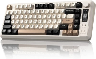 Draadloos Toetsenbord M75 Dual-Mode Bluetooth 2.4G - Compact 82-toetsen met Knob, Display, RGB Verlichting en 2000mAh Batterij - PBT Keycaps voor Mac/Win