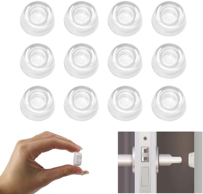 Dailygoods- Deurstoppers 12 Stuks - Transparante Rubber Buffers - Zelfklevende Stootdoppen - Geluidsdempende Bescherming - Vervelende Geluiden Vermijden - Geschikt voor Meubels - Rubber Voetjes