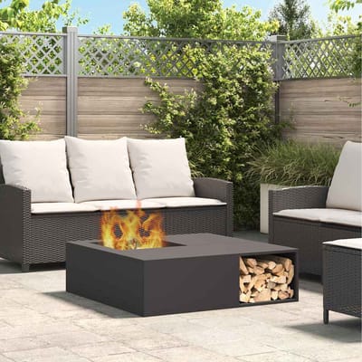 vidaXL - Vuurkorf - Zwart - 100 - x - 100 - x - 30 - cm - weervast - staal